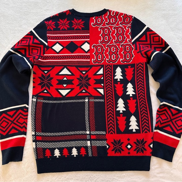 Men’s Holiday MLB Red Sox Christmas Sweater, Medium - Picture 2 of 8